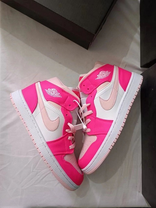 air jordan 1 (I) retro shoes women-white/pink
